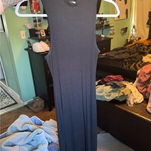Bozzolo Black Sleeveless Mock Neck Bodycon Maxi Dress
